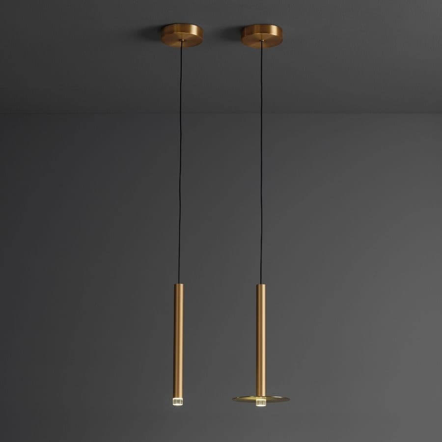 Candella Single LED Pendant - Surface in Matte Satin Brass-img-1