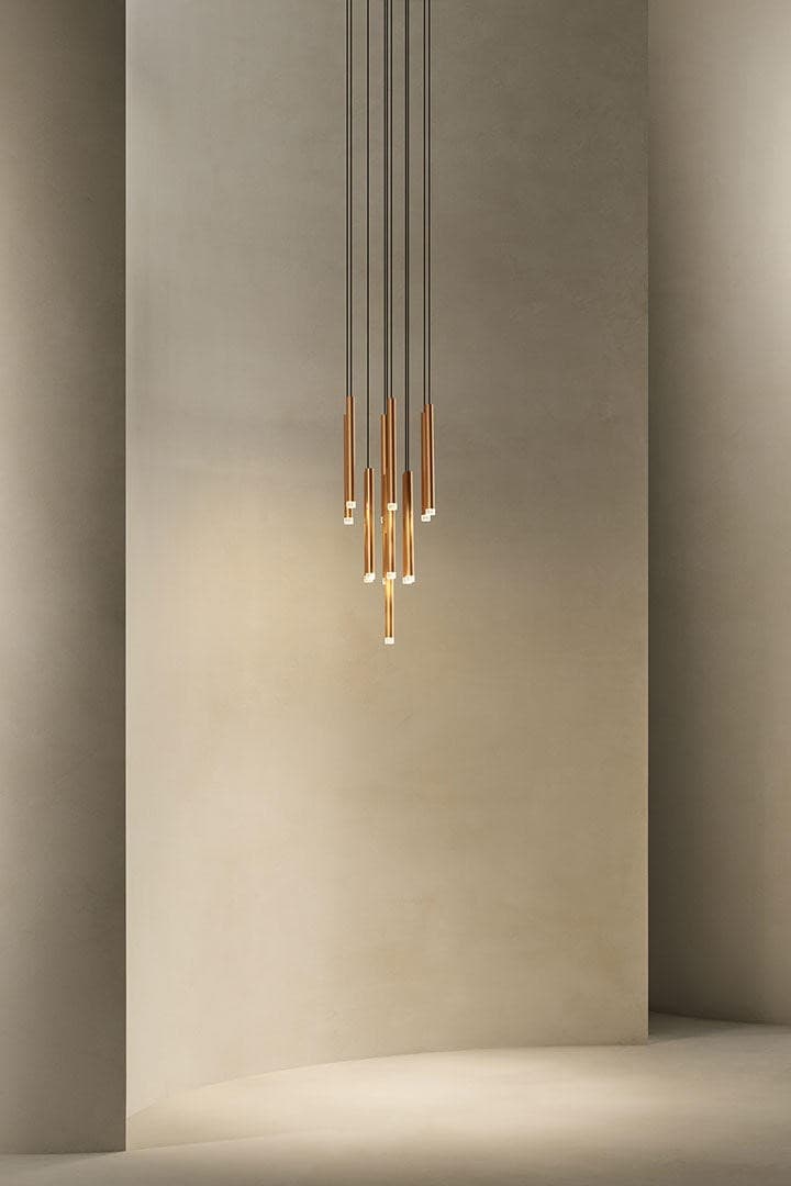 Candella Single LED Pendant - Surface in Matte Satin Brass-img-7