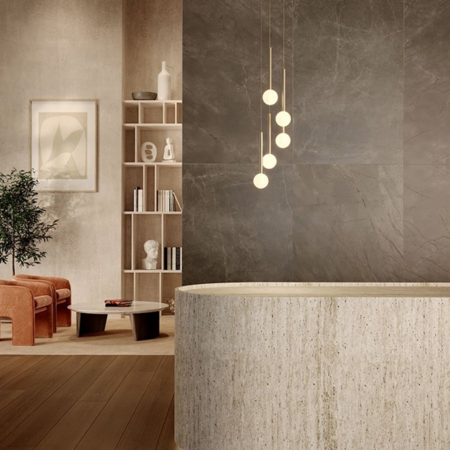 Candella Single LED Pendant - Surface in Matte Satin Brass-img-8