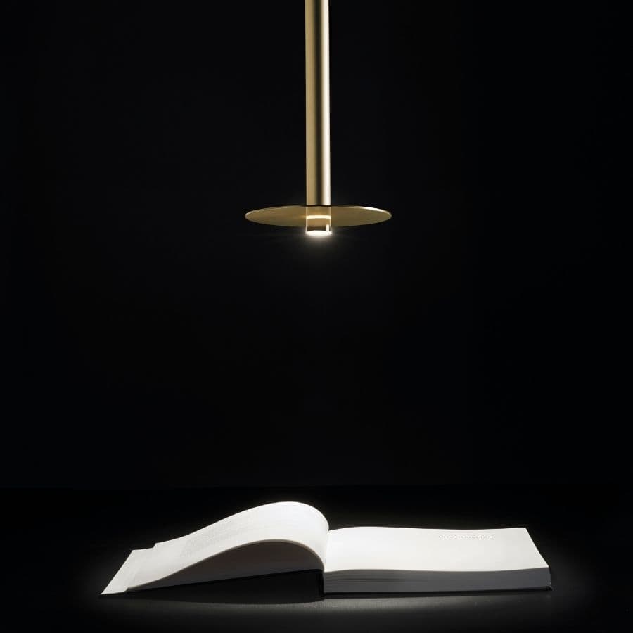 Candella Single LED Pendant - Surface in Matte Satin Brass-img-9