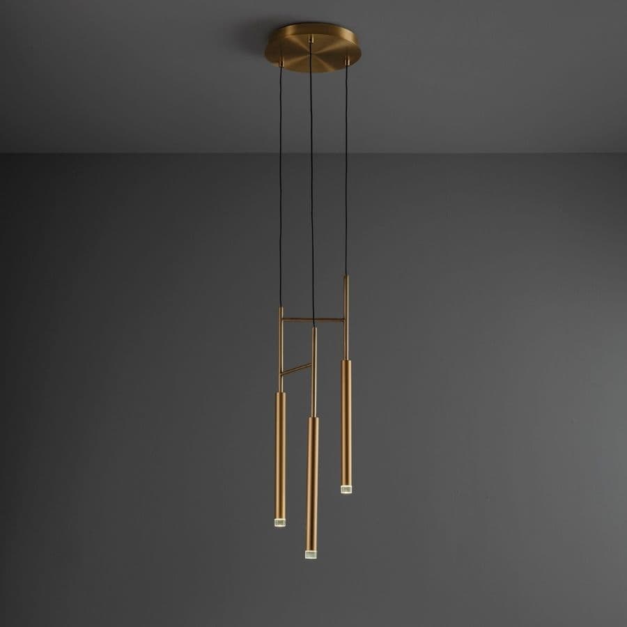 Candella 3 Light Pendant in Matte Satin Brass-img-2