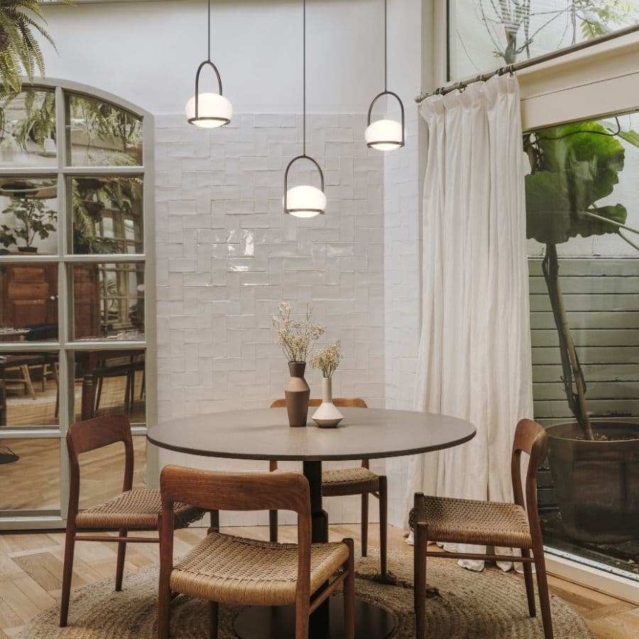 Koko Single Pendant Light in Matte Black & Polycarb White