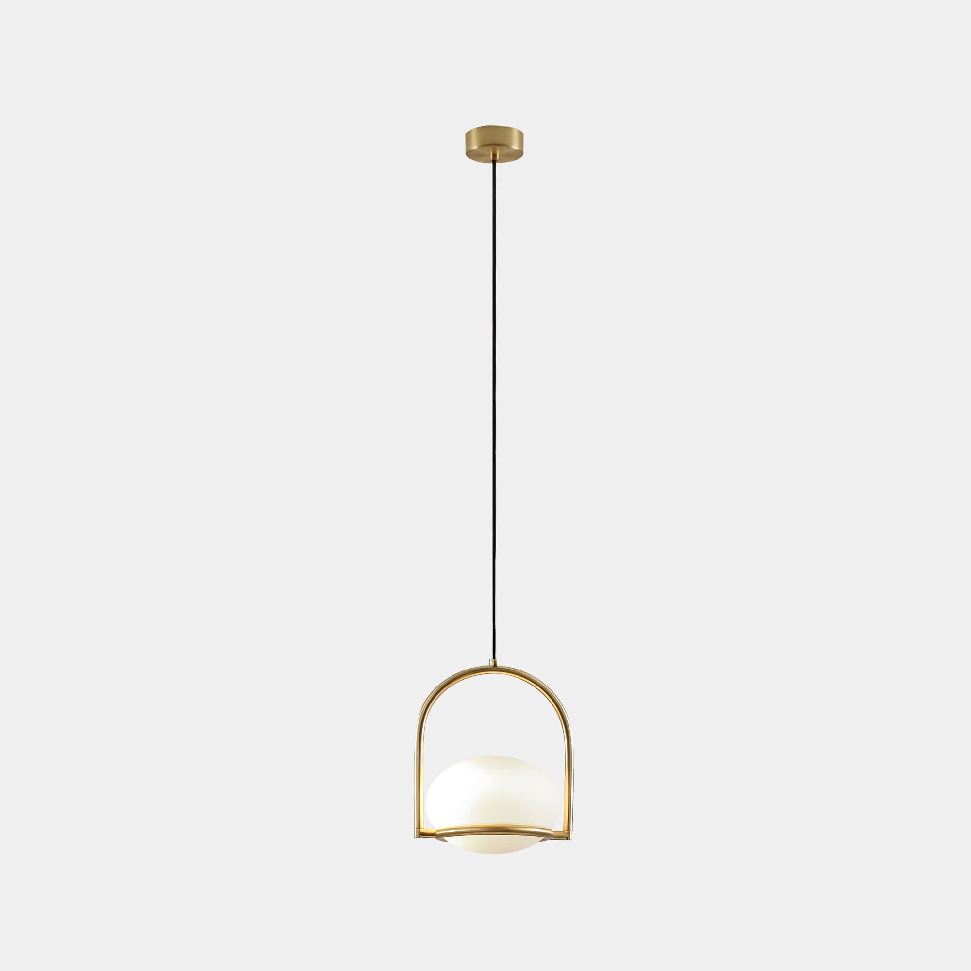 Koko Single Pendant Light in Gold & Polycarb White-img-1