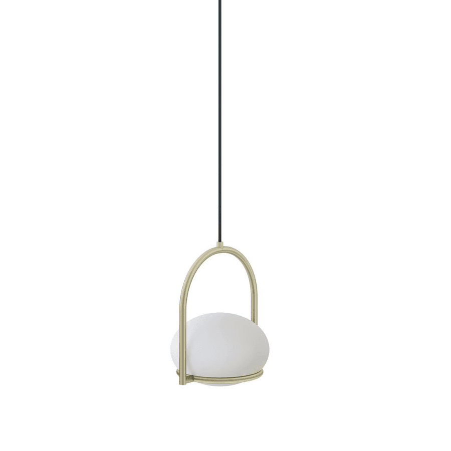Koko Single Pendant Light in Gold & Polycarb White-img-2