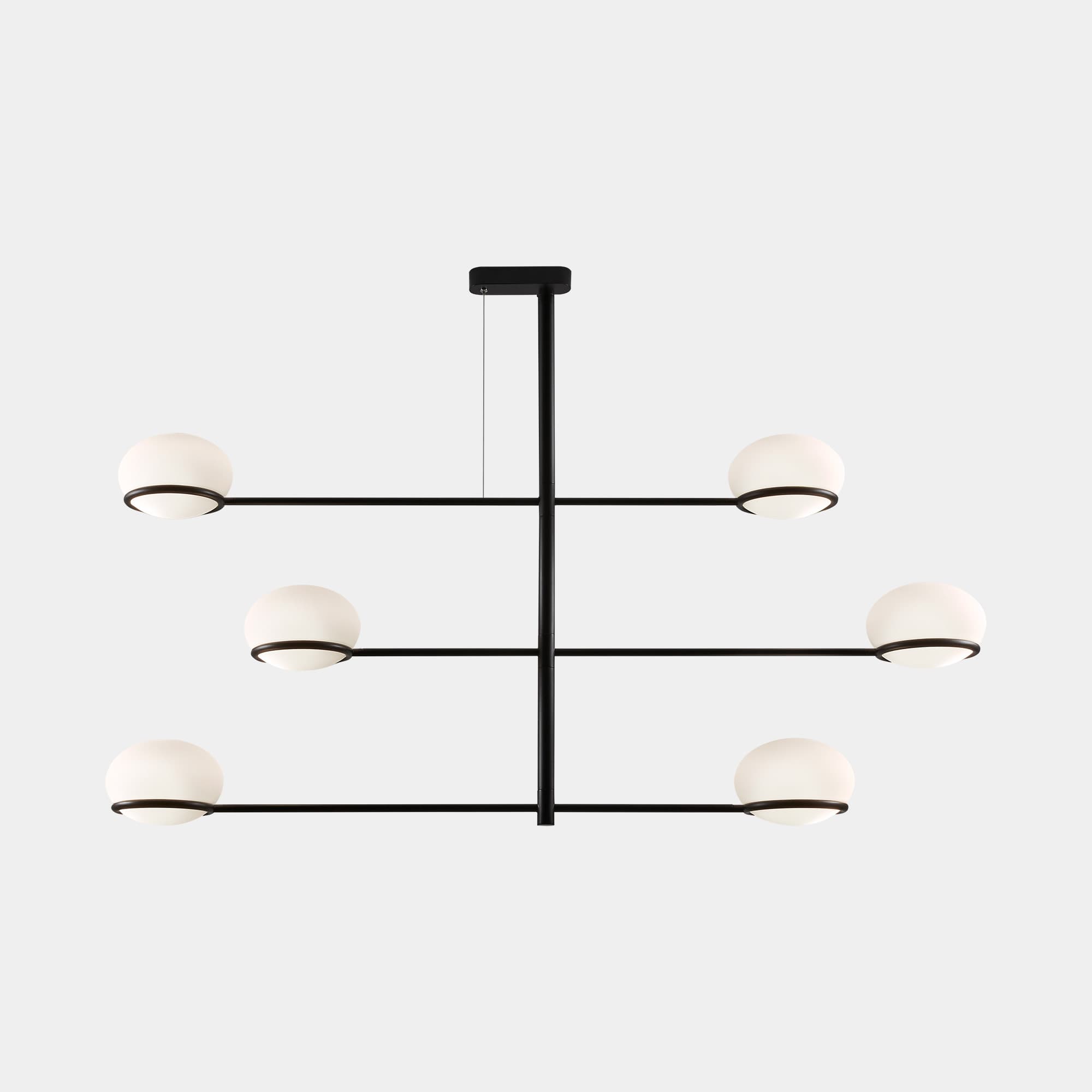 Koko Tiered Chandelier in Matte Black & Polycarb White-img-2