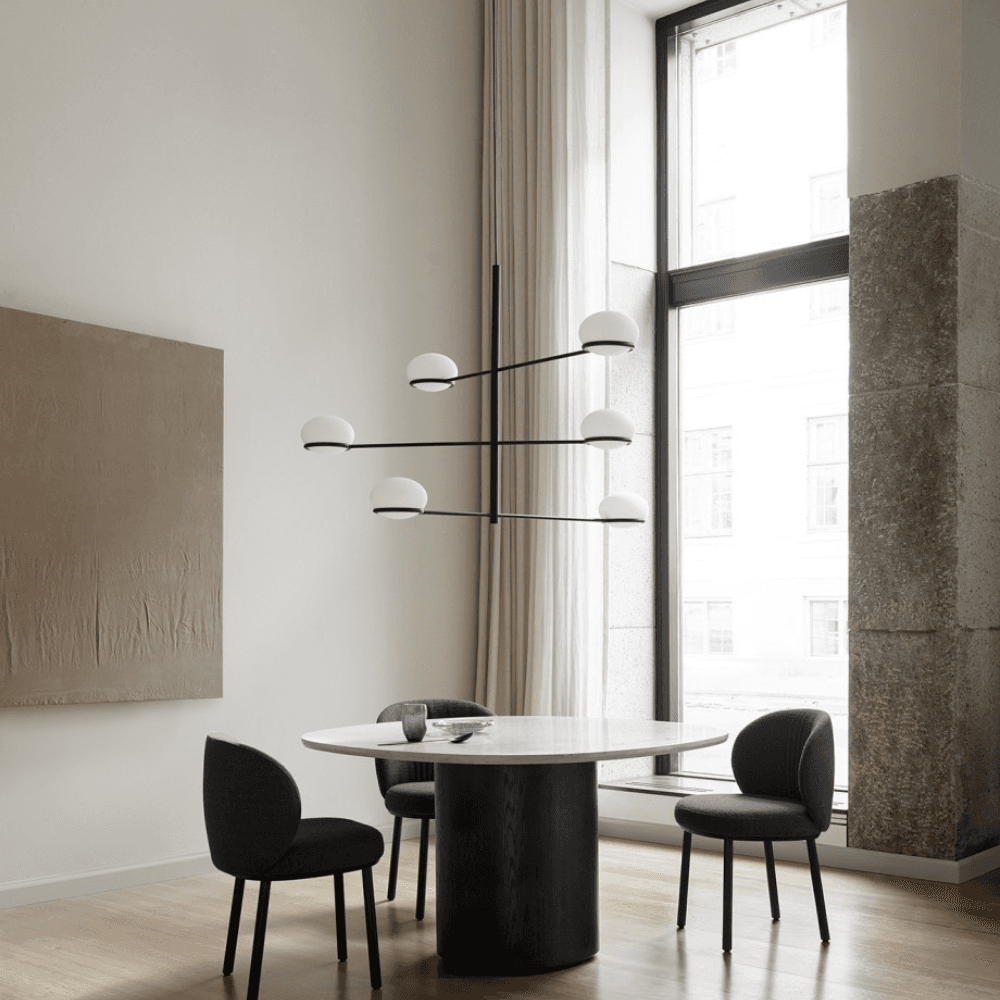Koko Tiered Chandelier in Matte Black & Polycarb White-img-4