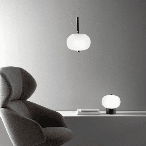 Luna LED Glass Pendant - Small in Timber-img-1