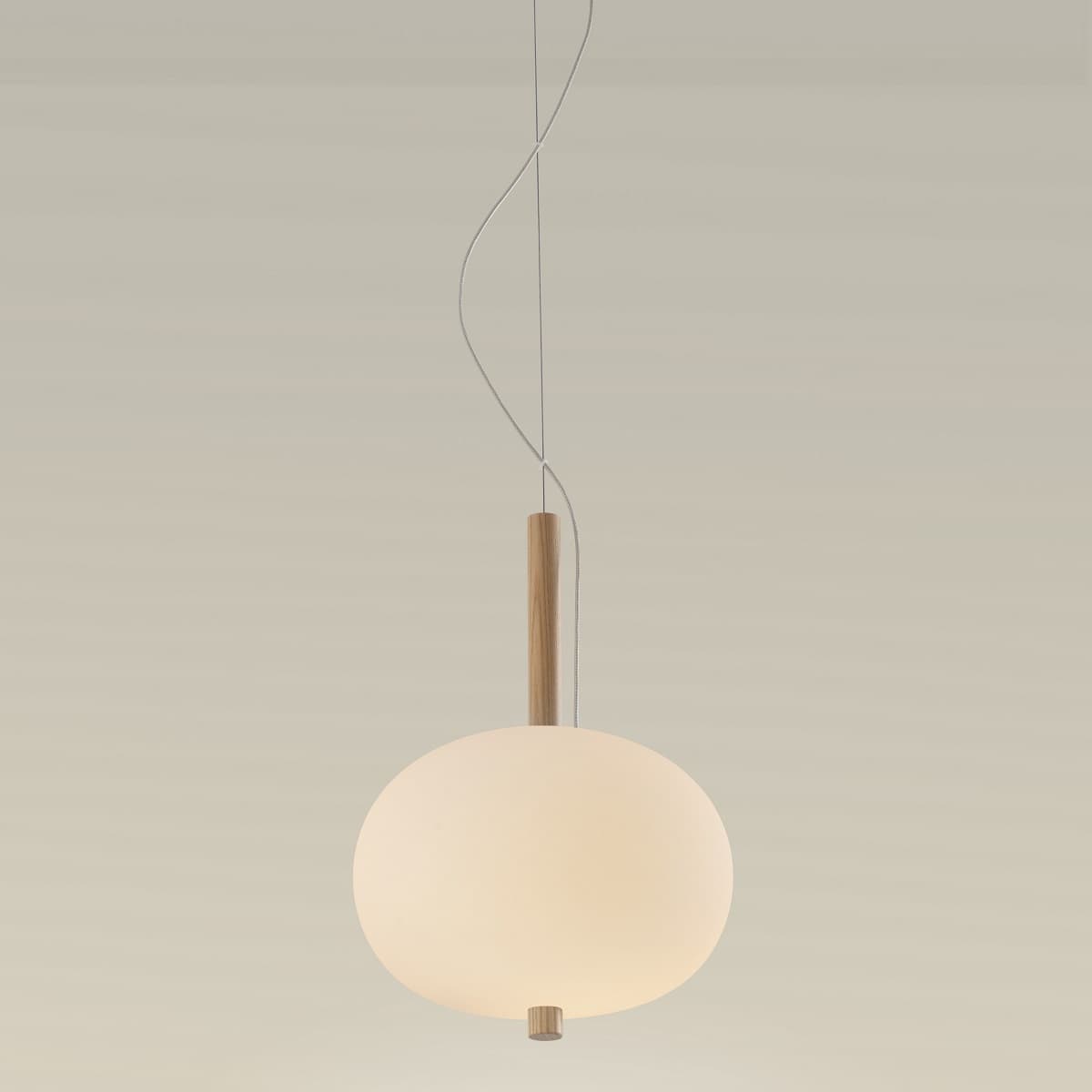 Luna LED Glass Pendant - Small in Timber-img-2