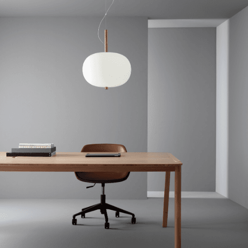 Luna LED Glass Pendant - Medium in Timber-img-1