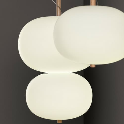 Luna LED Double Glass Pendant in Timber-img-2