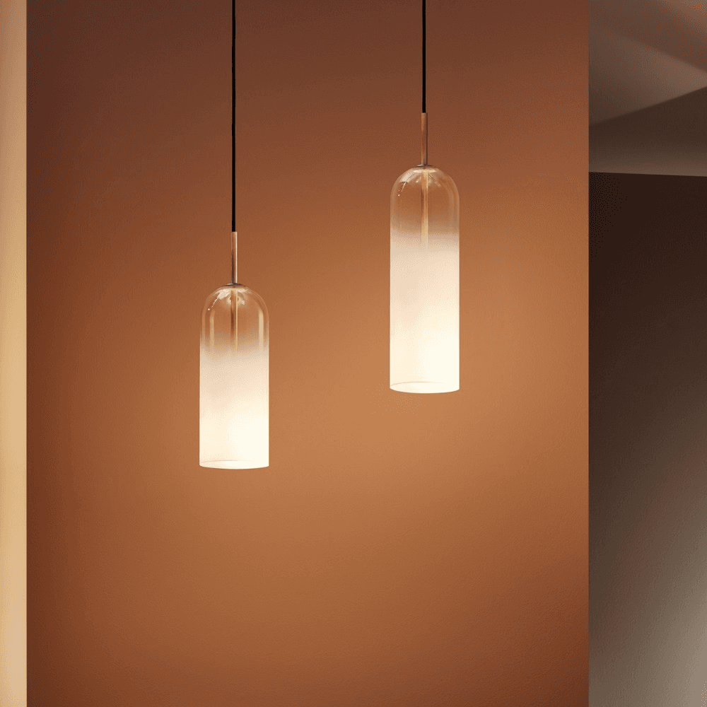 Ombre 1 Light Glass Pendant - Small in White-img-1