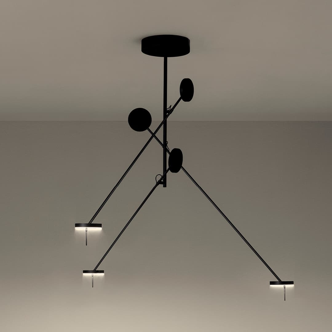 Rolla 3 Light Pendant in Matte Black-img-2