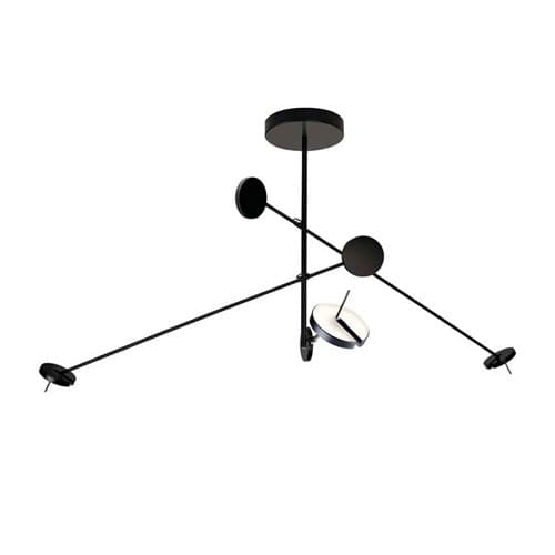 Rolla 3 Light Pendant in Matte Black-img-3