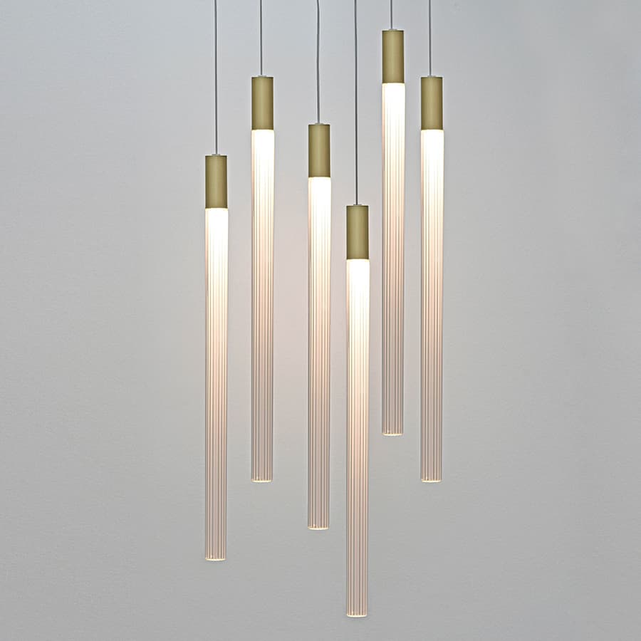 Soren Glass Pendant in Matte Gold-img-1