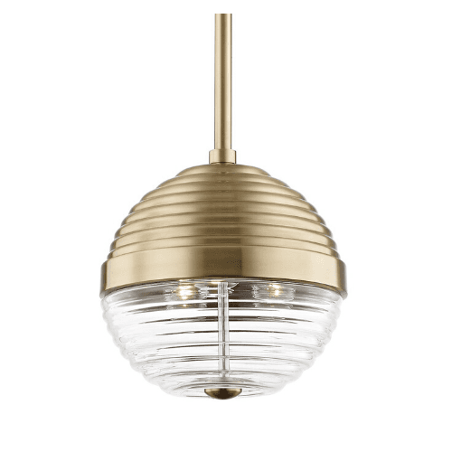 Mason 3 Light Glass Pendant in Aged Brass-img-1