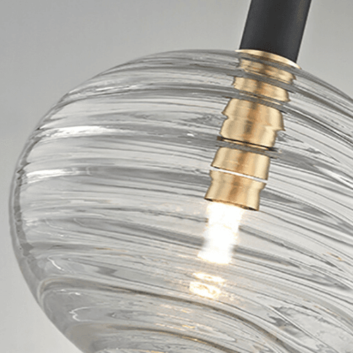 Wilder Glass Pendant in Black & Aged Brass-img-2