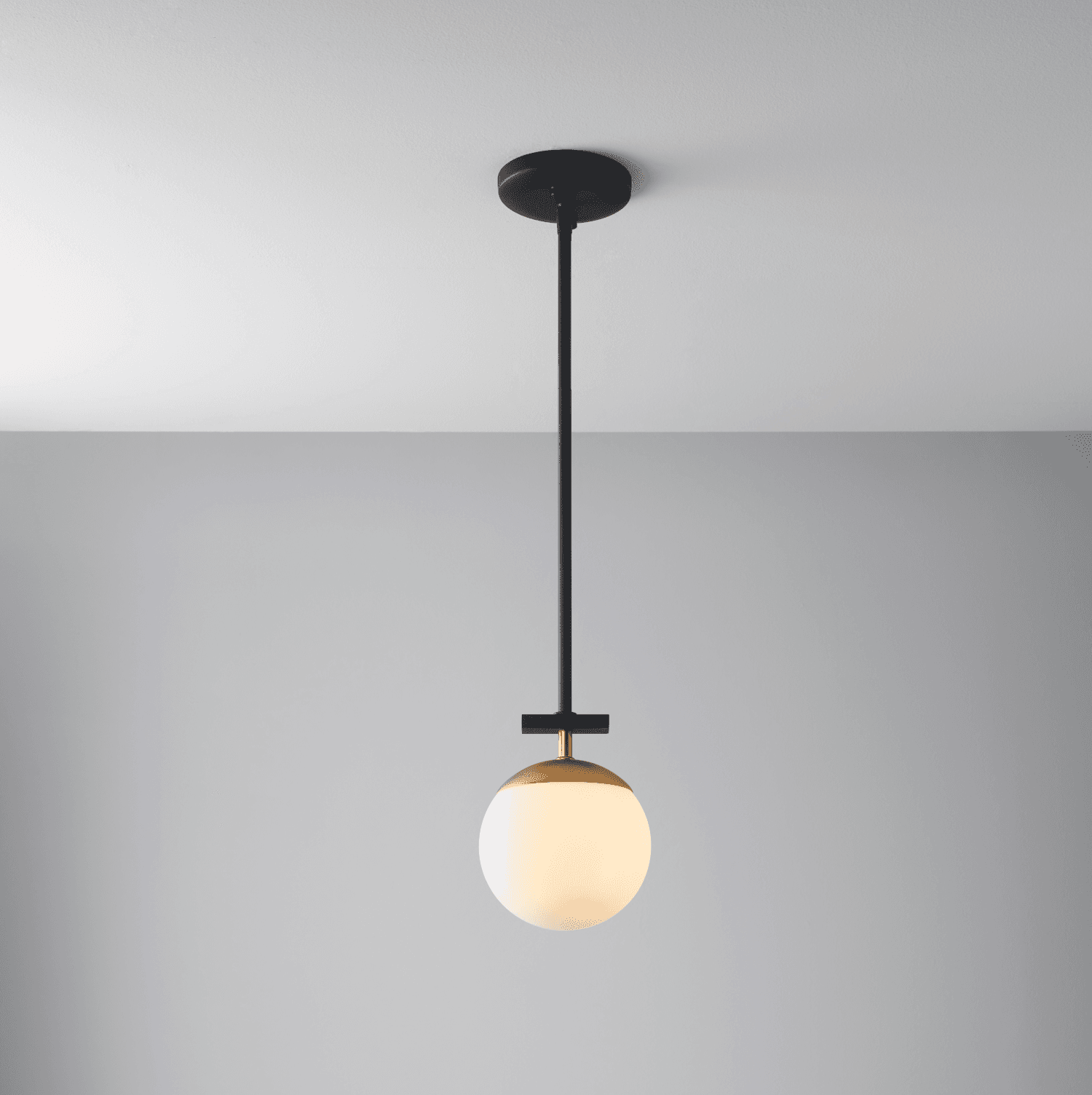 Johnson 1 Light Pendant in Aged Gold & Black-img-1