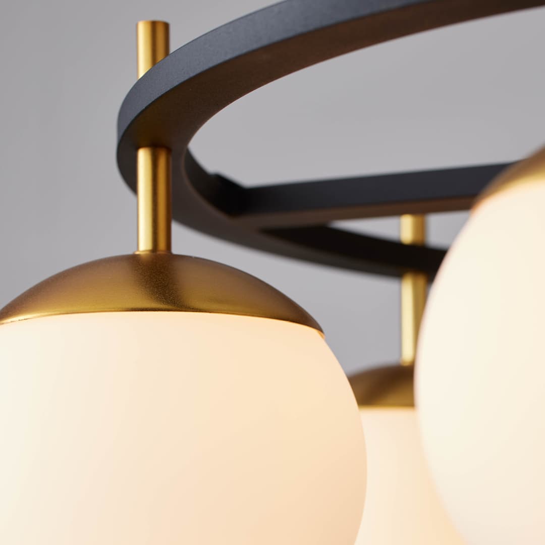 Johnson 6 Light Pendant in Aged Gold & Black-img-4