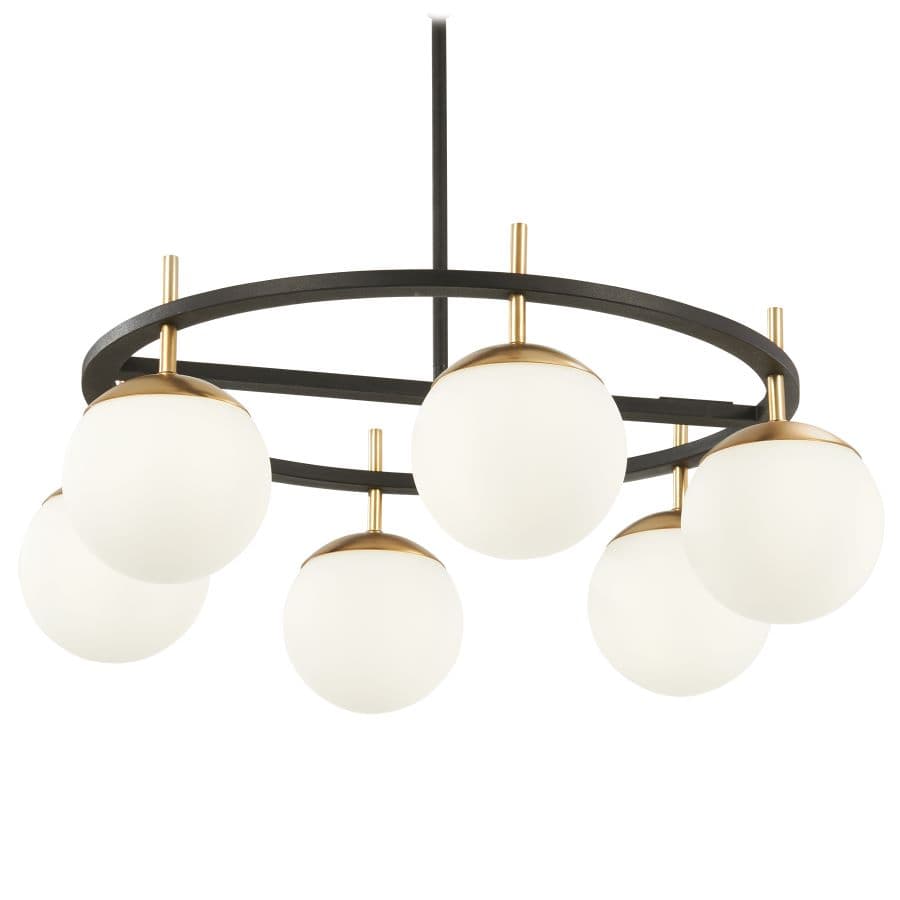 Johnson 6 Light Pendant in Aged Gold & Black-img-6