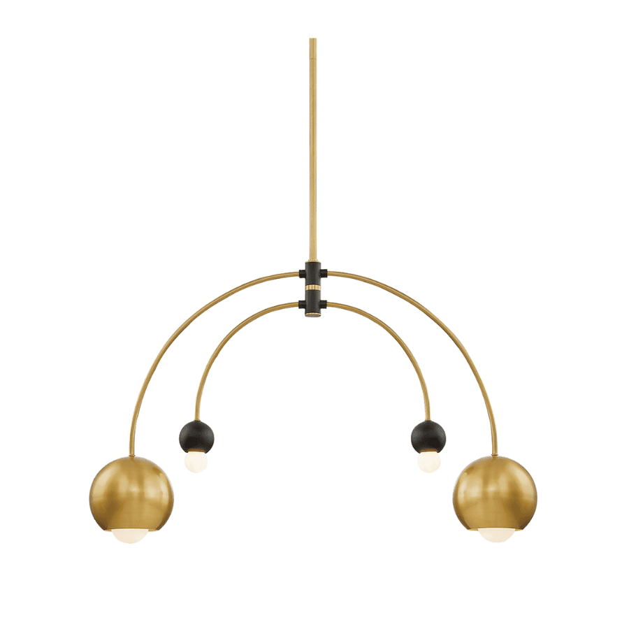 Turner 4 Light Pendant in Aged Brass and Black-img-2