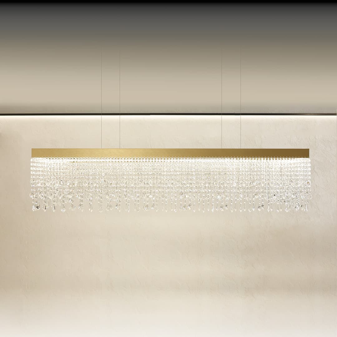 Cascata Crystal Rectangle Pendant in Gold-img-1