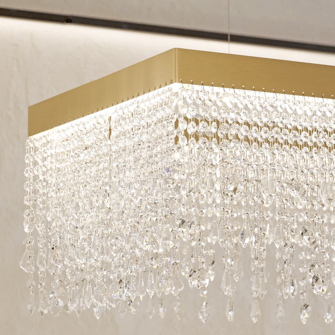 Cascata Crystal Rectangle Pendant in Gold-img-2