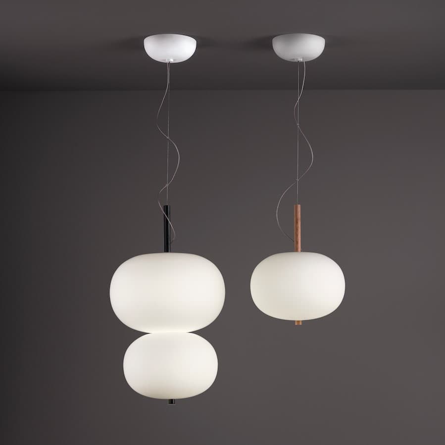 Luna Double Glass Pendant in Ash-img-2