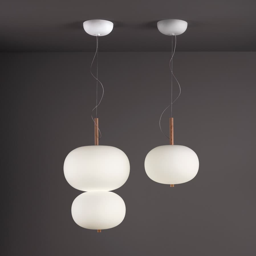 Luna Double Glass Pendant in Ash-img-3