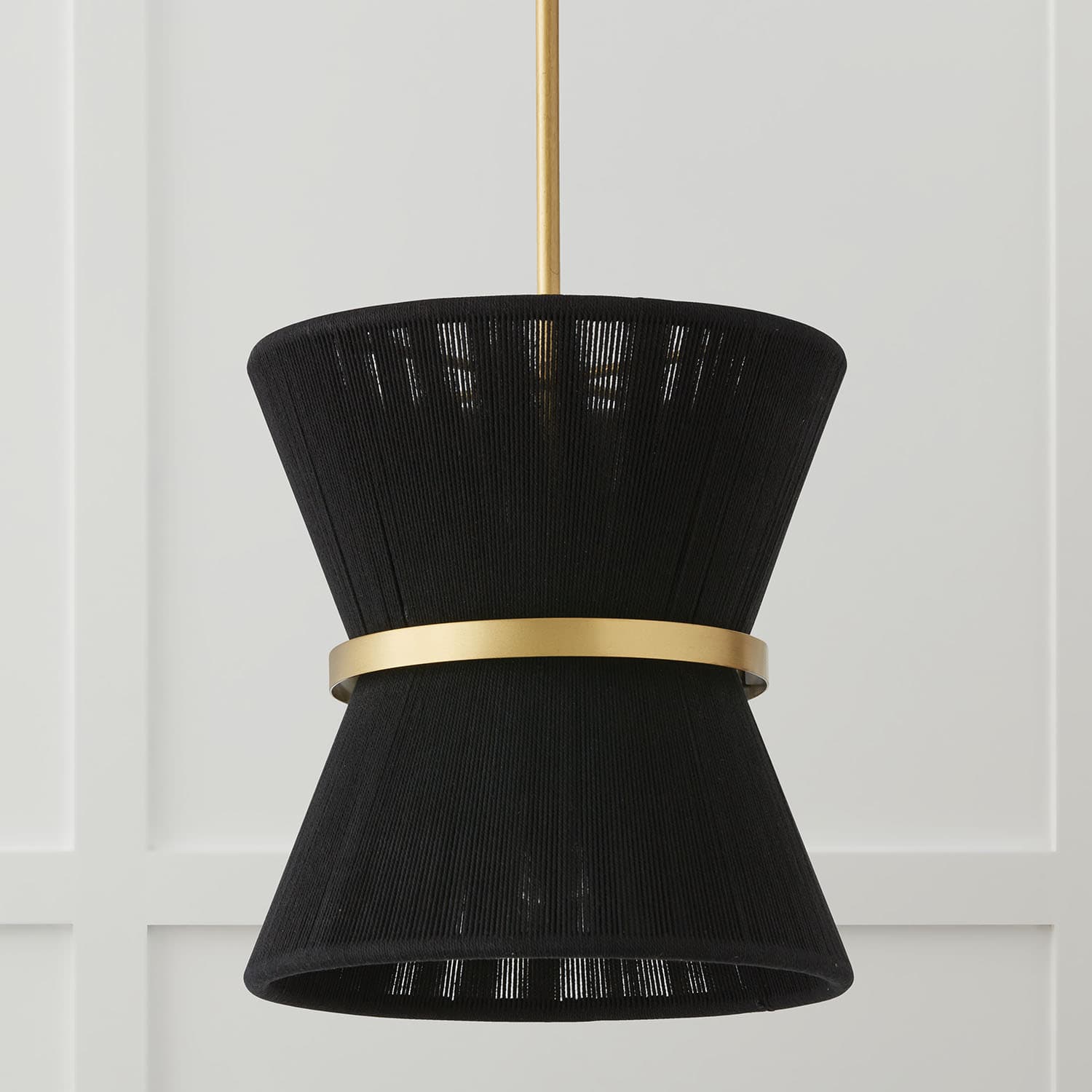 Fisher 1 Light Pendant in Black Rope-img-1