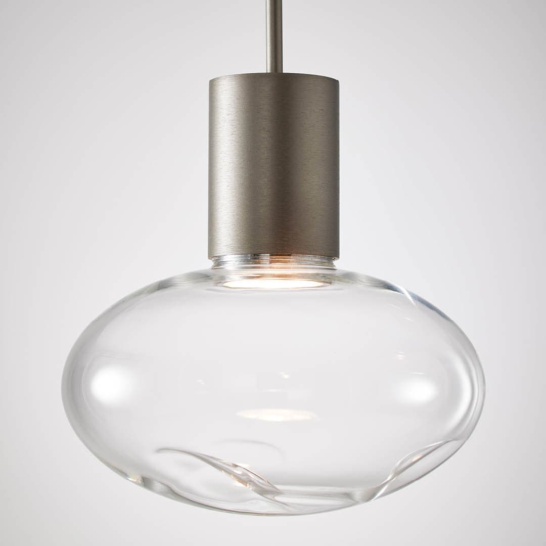 Rosetta Pendant Light - 20cm in Brushed Platinum & Clear Glass-img-2