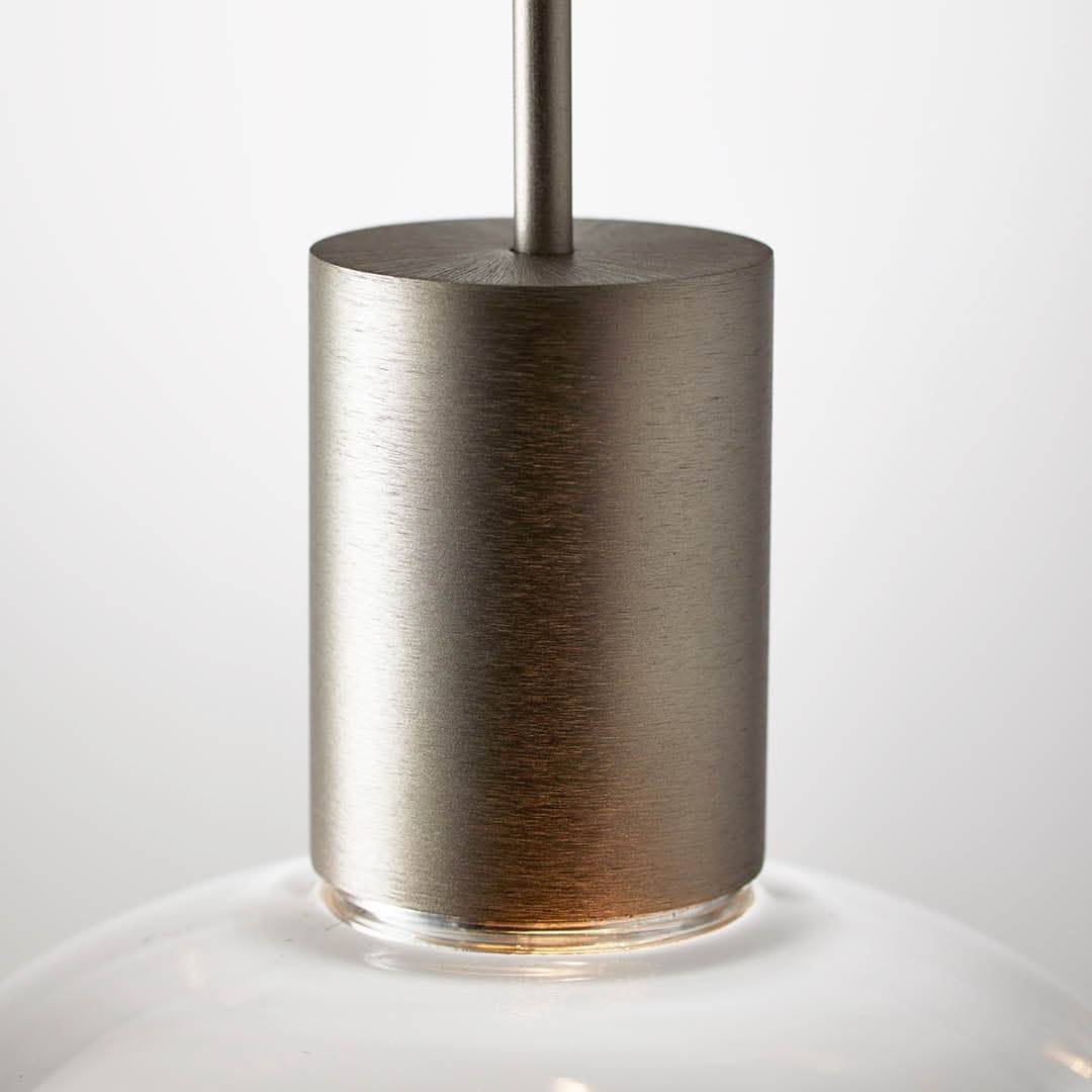 Rosetta Pendant Light - 20cm in Brushed Platinum & Clear Glass-img-3