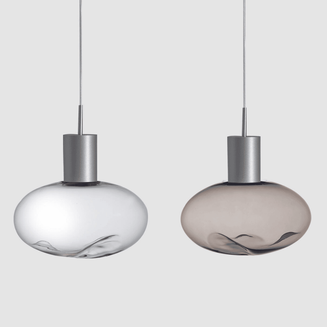 Rosetta Pendant Light - 20cm in Brushed Platinum & Clear Glass-img-4