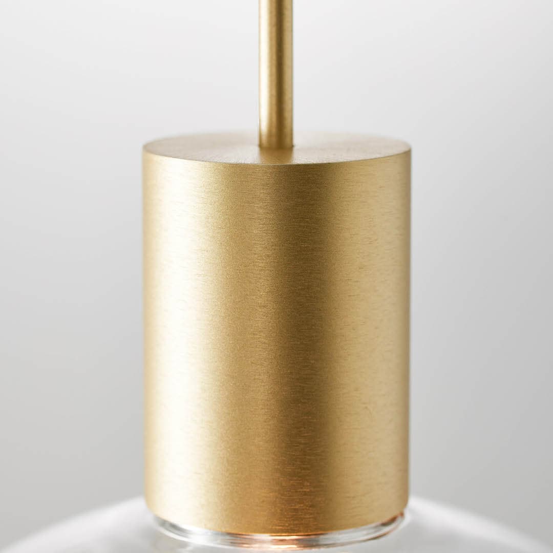 Rosetta Glass Pendant Light - 20cm in Brushed Gold & Clear Glass-img-3