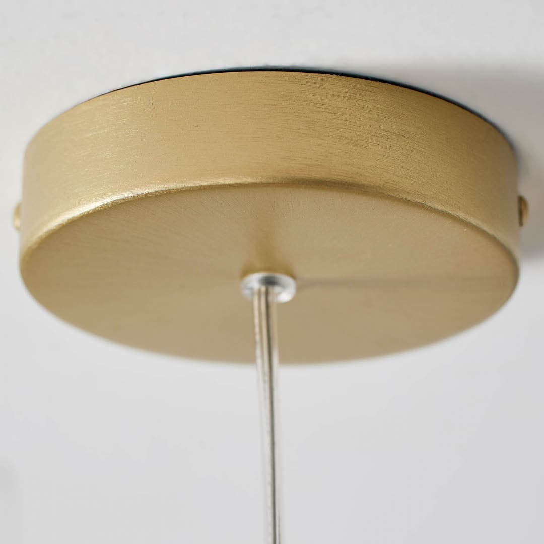 Rosetta Glass Pendant Light - 17cm in Brushed Gold & Clear Glass-img-3