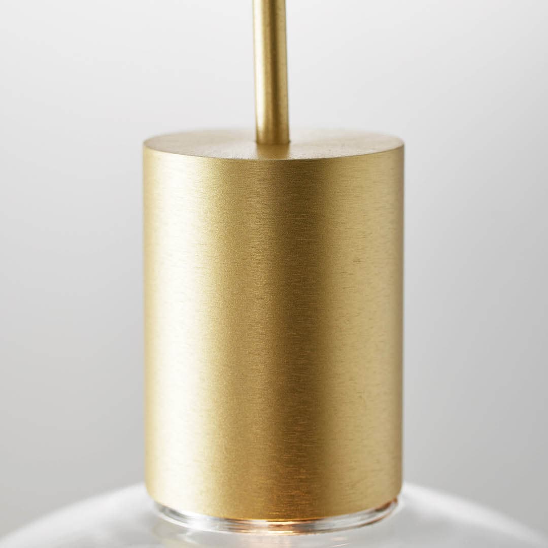 Rosetta Glass Pendant Light - 17cm in Brushed Gold & Amber Glass-img-8