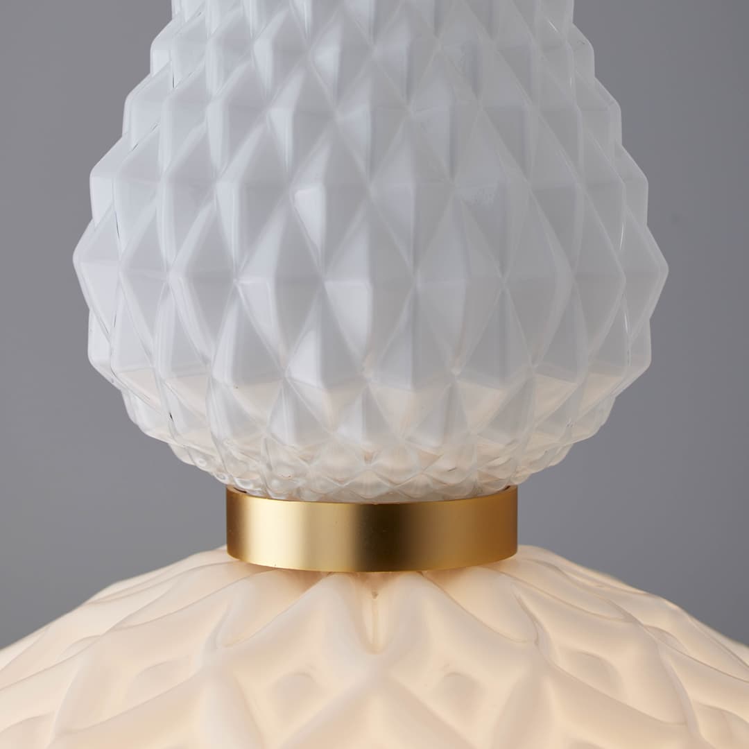 Corina 06 Pendant Light in Brushed Gold & White Glass-img-4