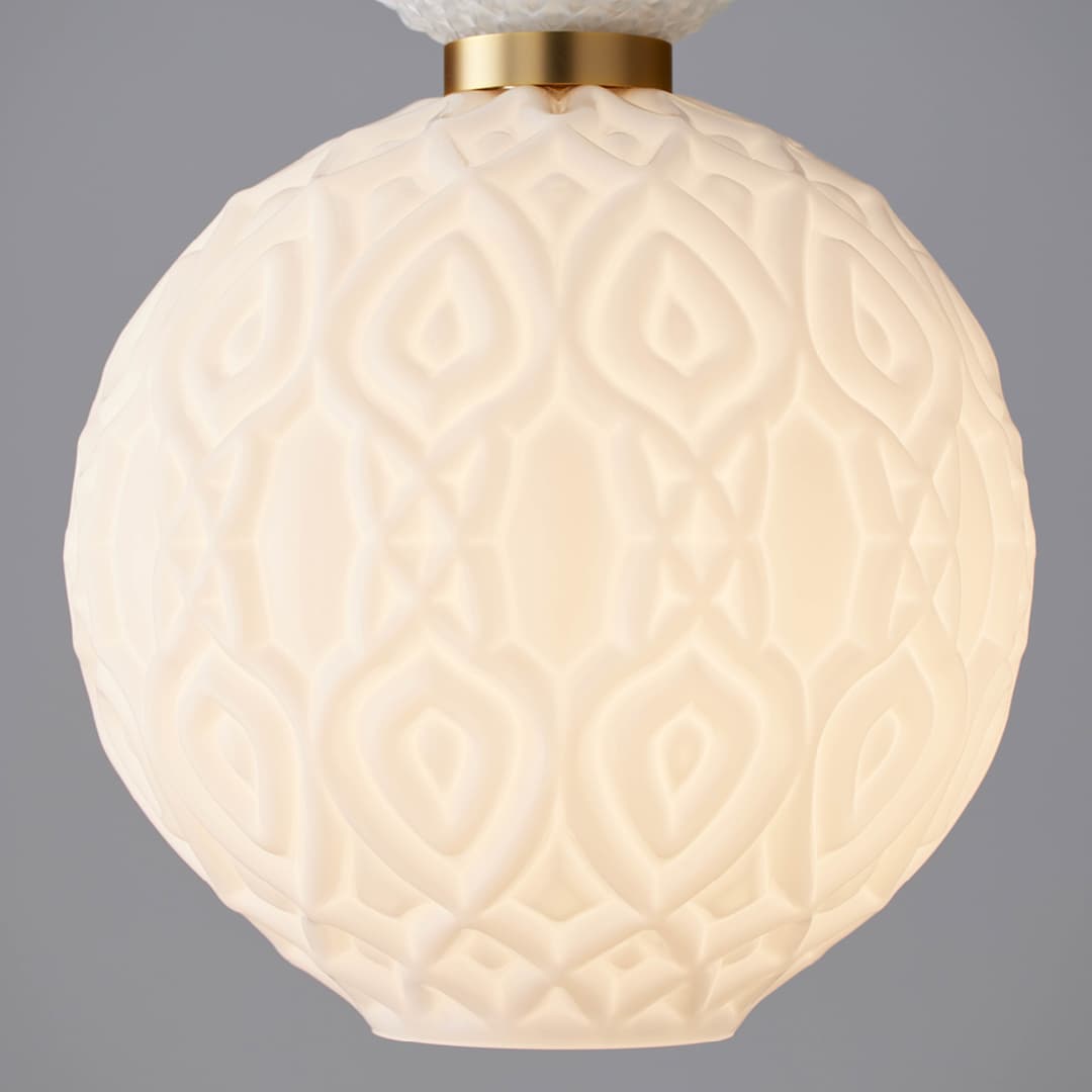 Corina 06 Pendant Light in Brushed Gold & White Glass-img-5