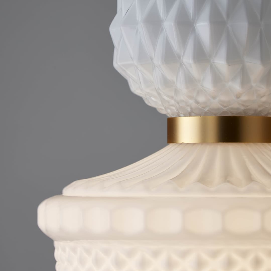 Corina 09 Pendant Light in Brushed Gold & White Glass-img-3