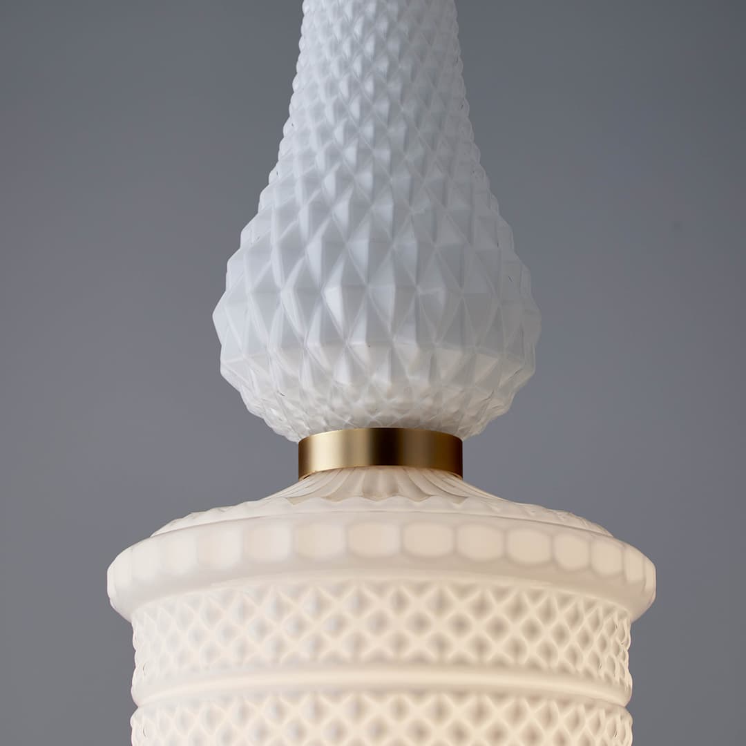 Corina 09 Pendant Light in Brushed Gold & White Glass-img-5