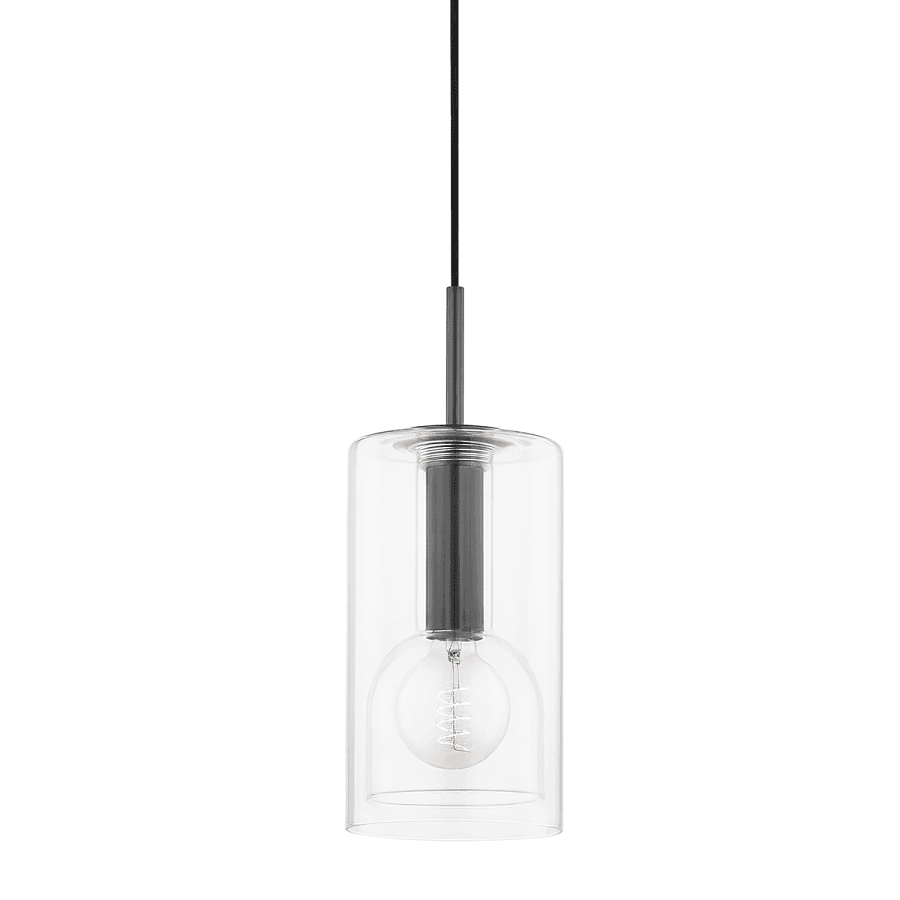 Lidy 1 Light Glass Pendant - Short in Old Bronze-img-2