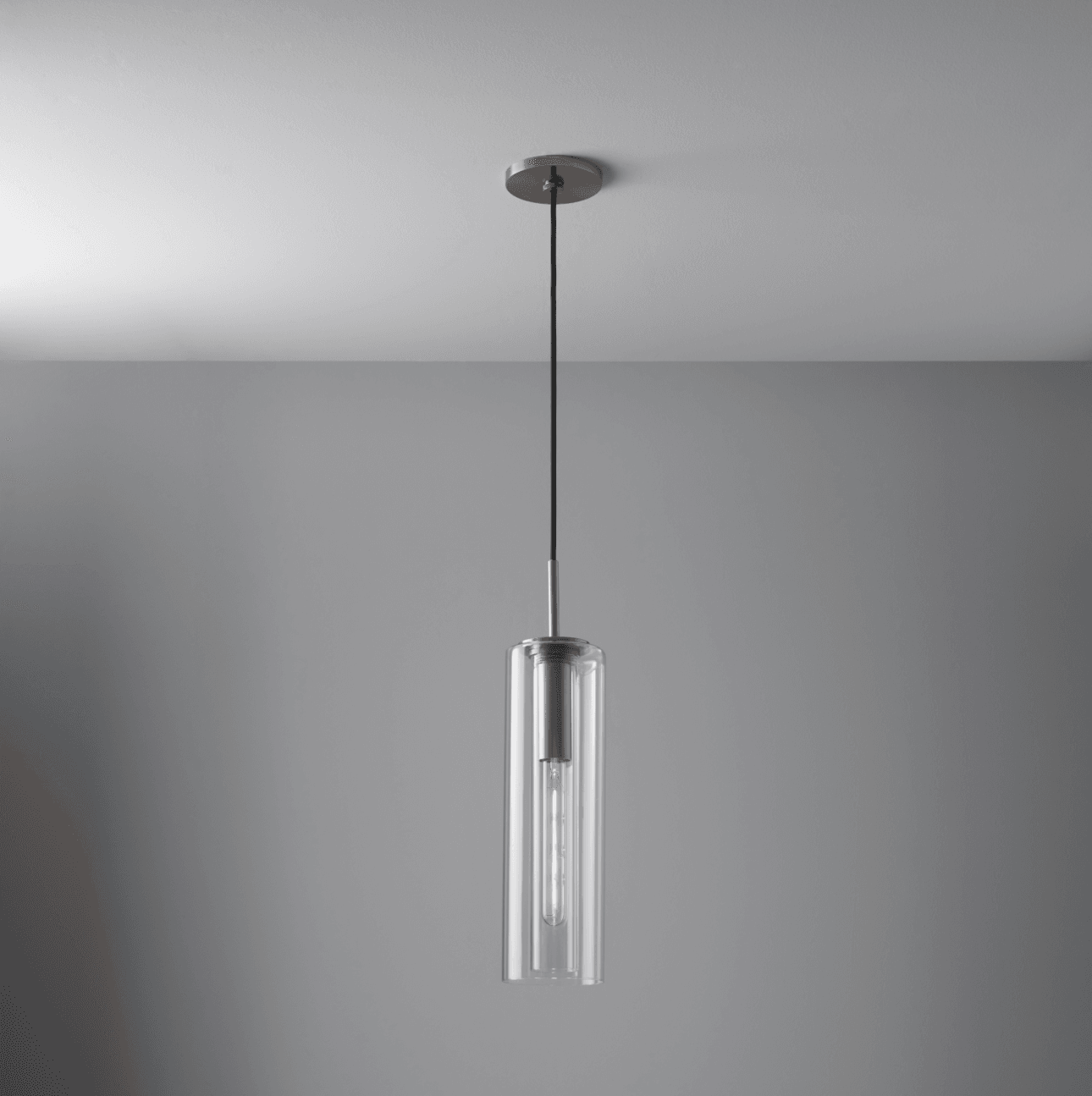 Lidy 1 Light Glass Pendant - Long in Aged Brass-img-1