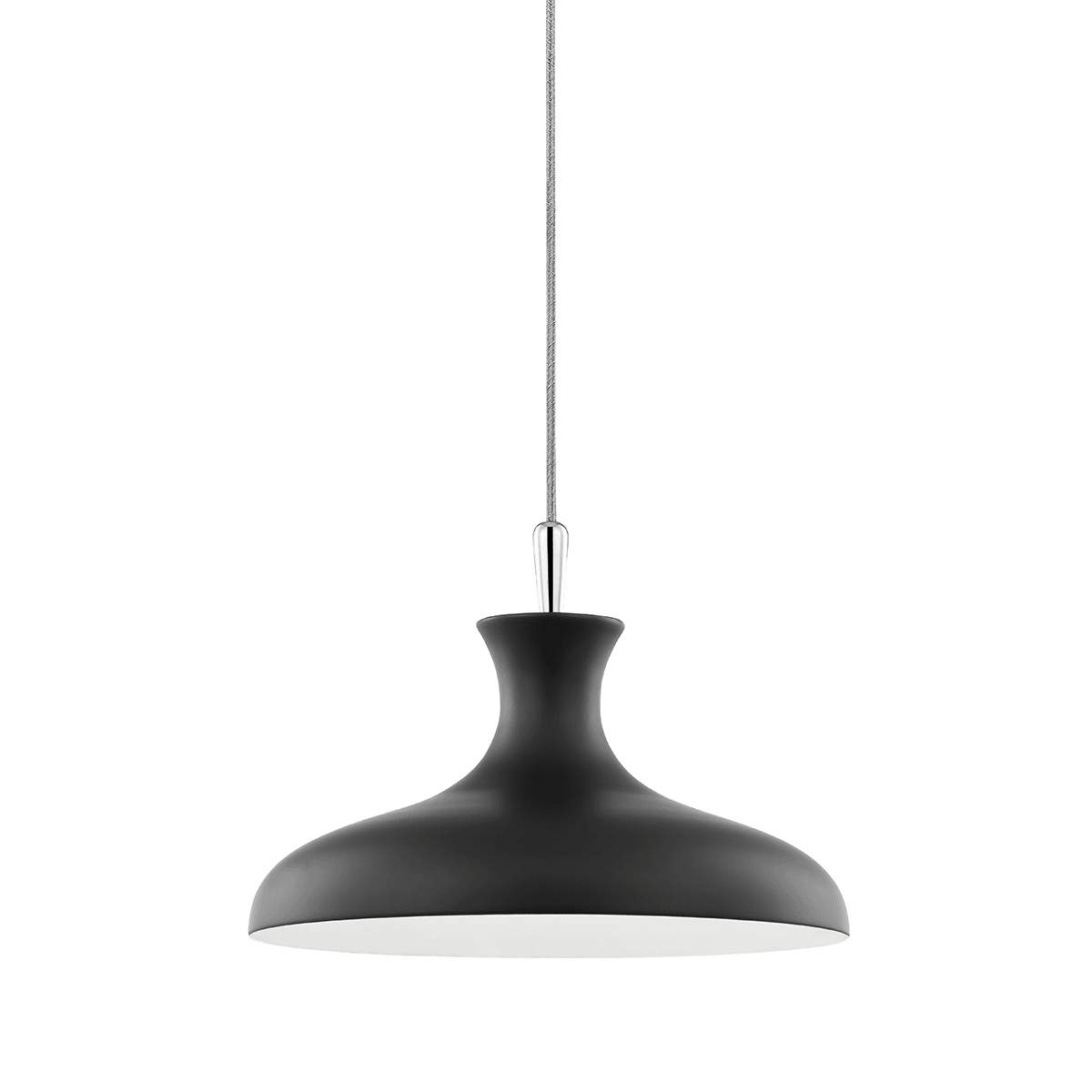 Chloe Pendant - Small in Polished Nickel & Black-img-1