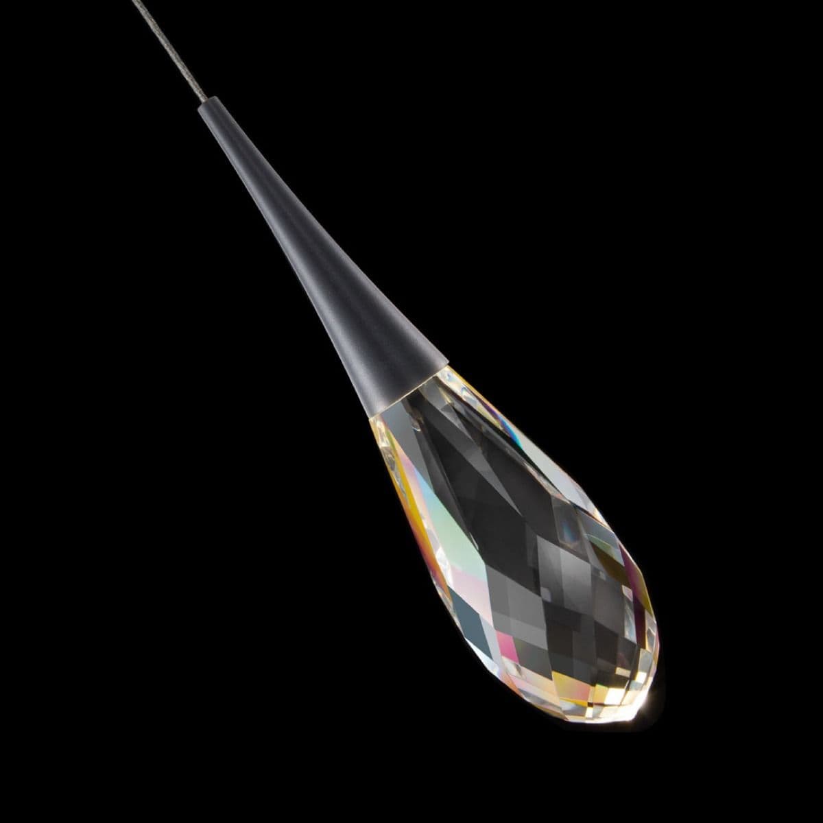 Hibiscus LED Crystal Pendant in Black-img-3