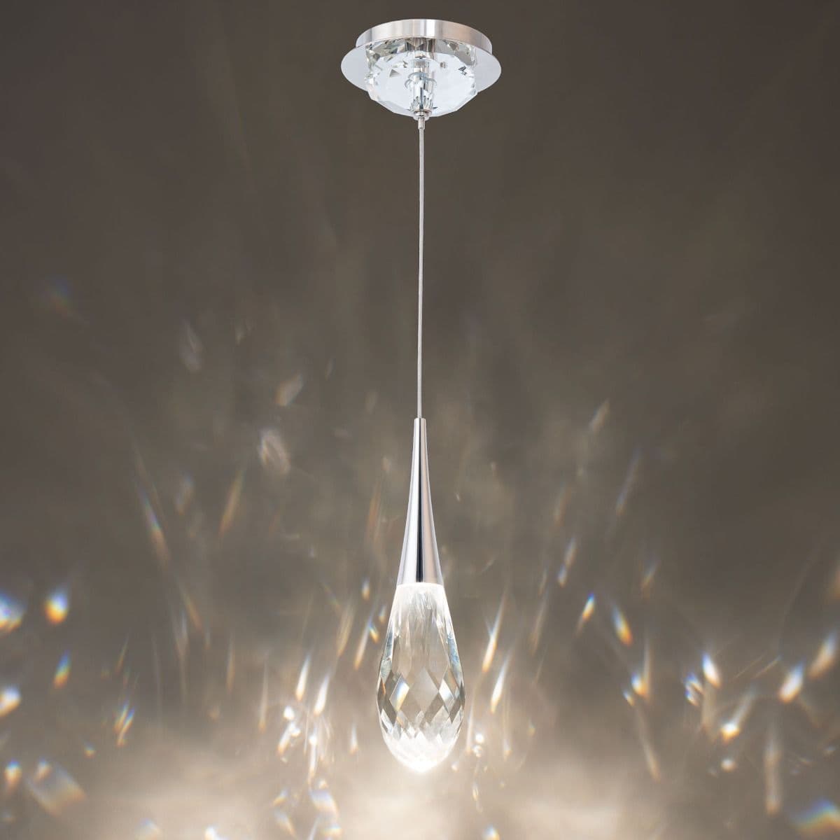 Hibiscus LED Crystal Pendant in Polished Nickel-img-1