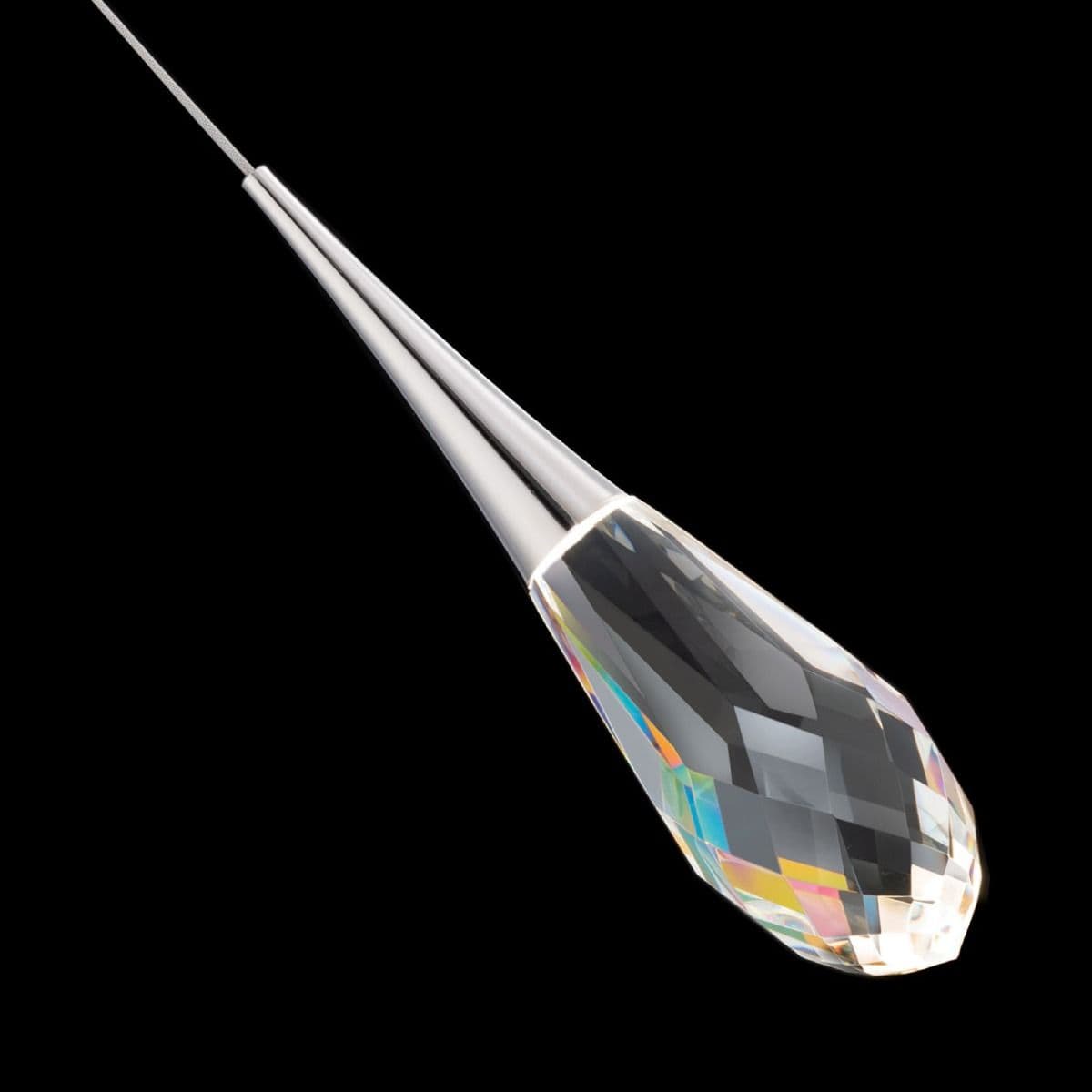 Hibiscus LED Crystal Pendant in Polished Nickel-img-3