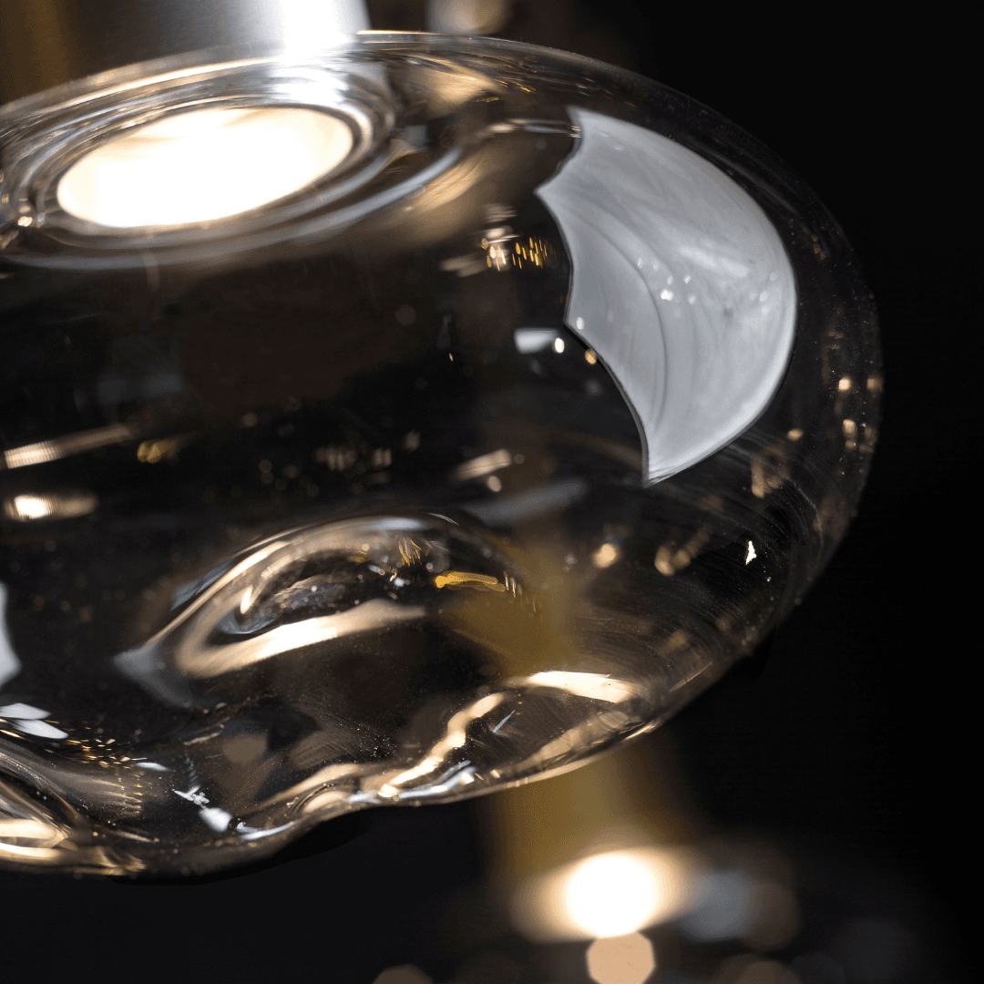 Rosetta Glass Pendant Light - 20cm in Brushed Gold & Smoke Glass-img-3