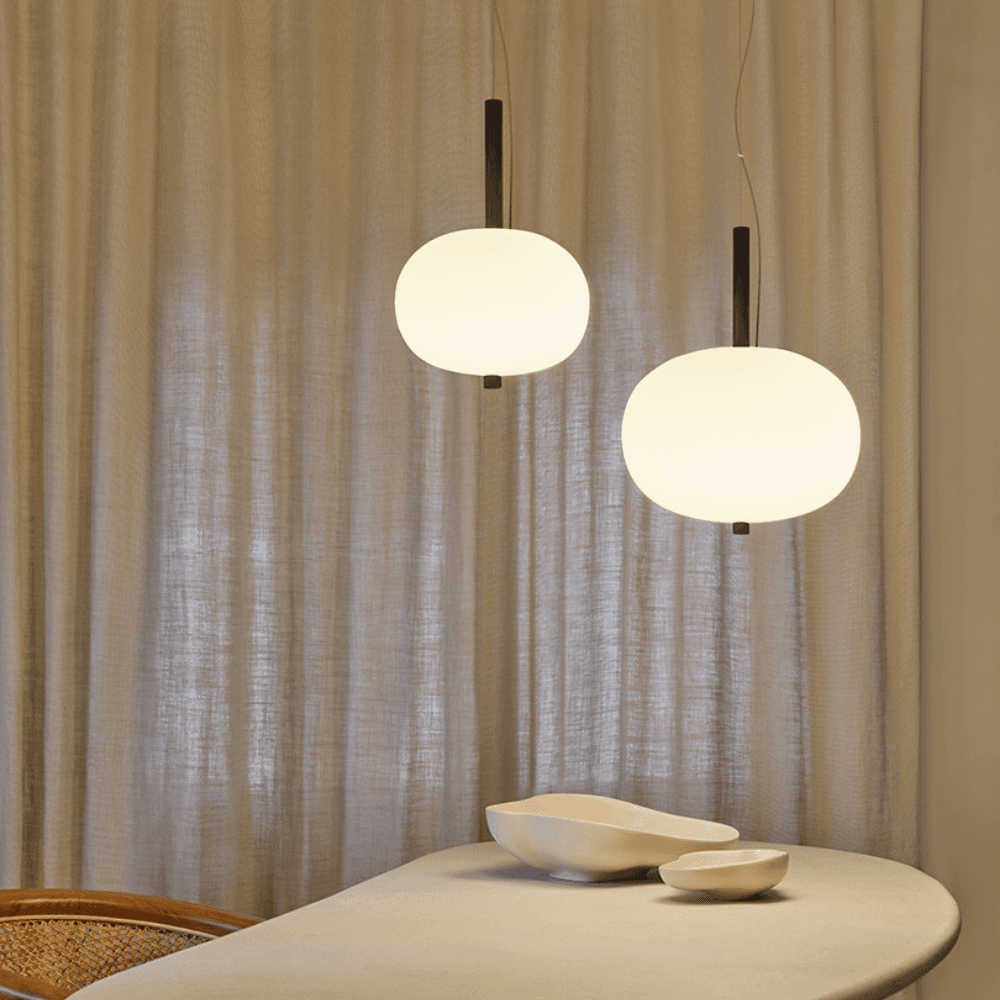 Luna LED Glass Pendant - Small in Ash-img-1