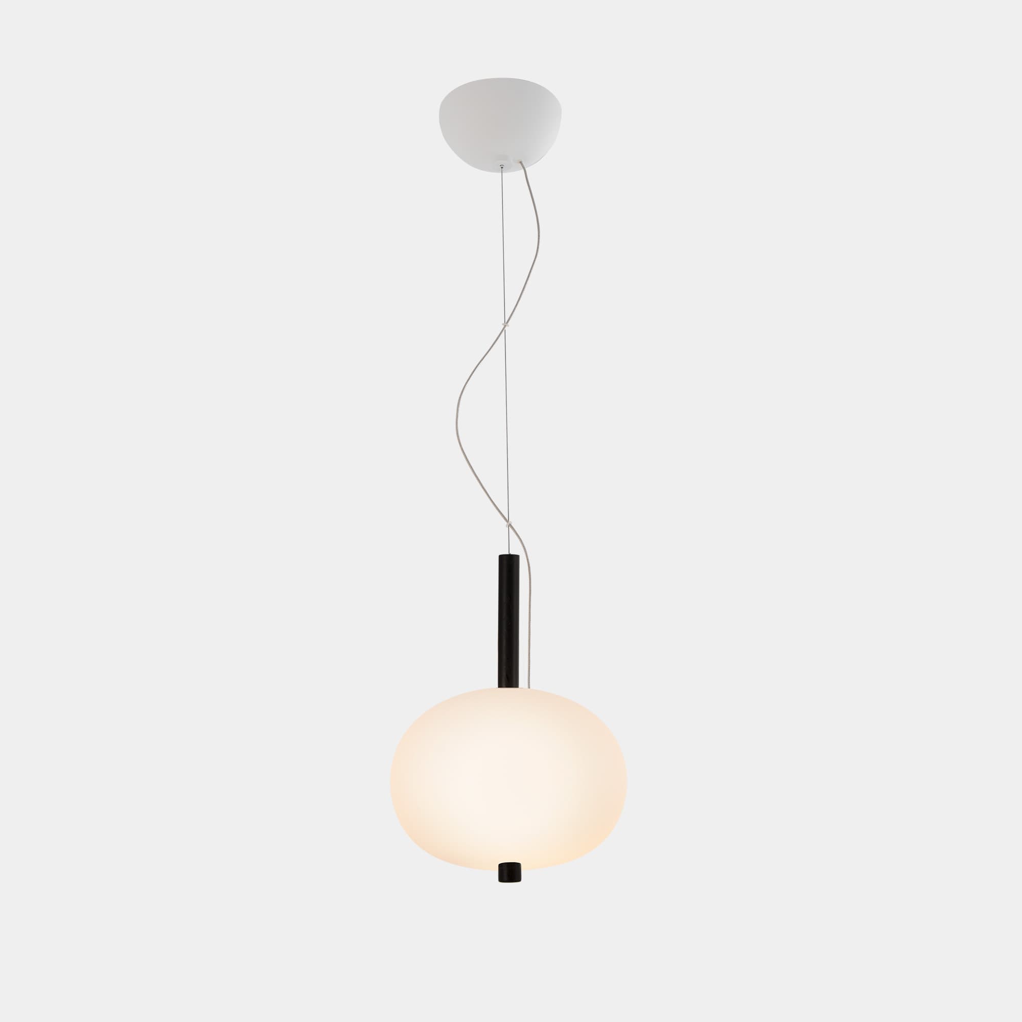 Luna LED Glass Pendant - Small in Ash-img-2