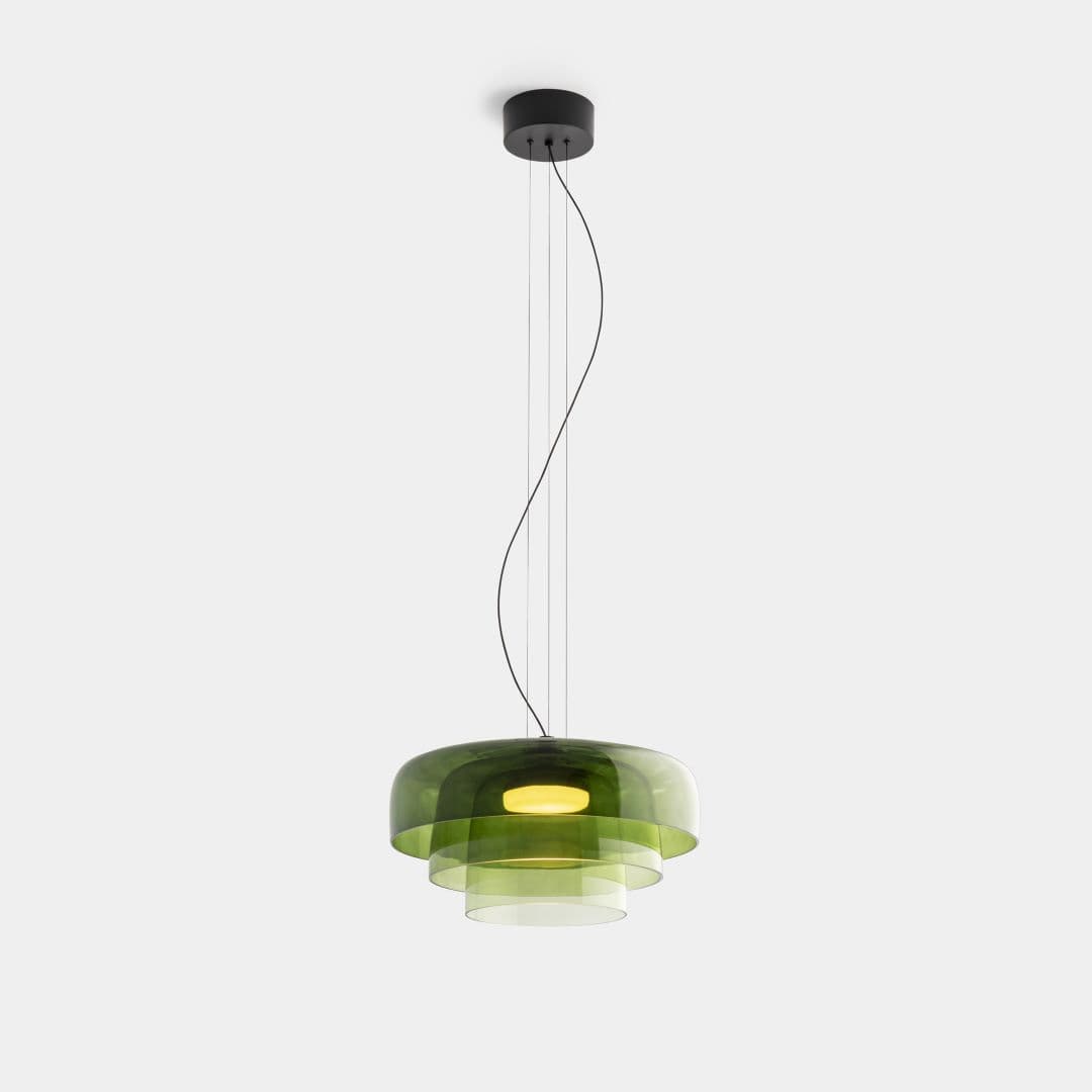 Lark 3 Shade Pendant - 42 cm in Green-img-4
