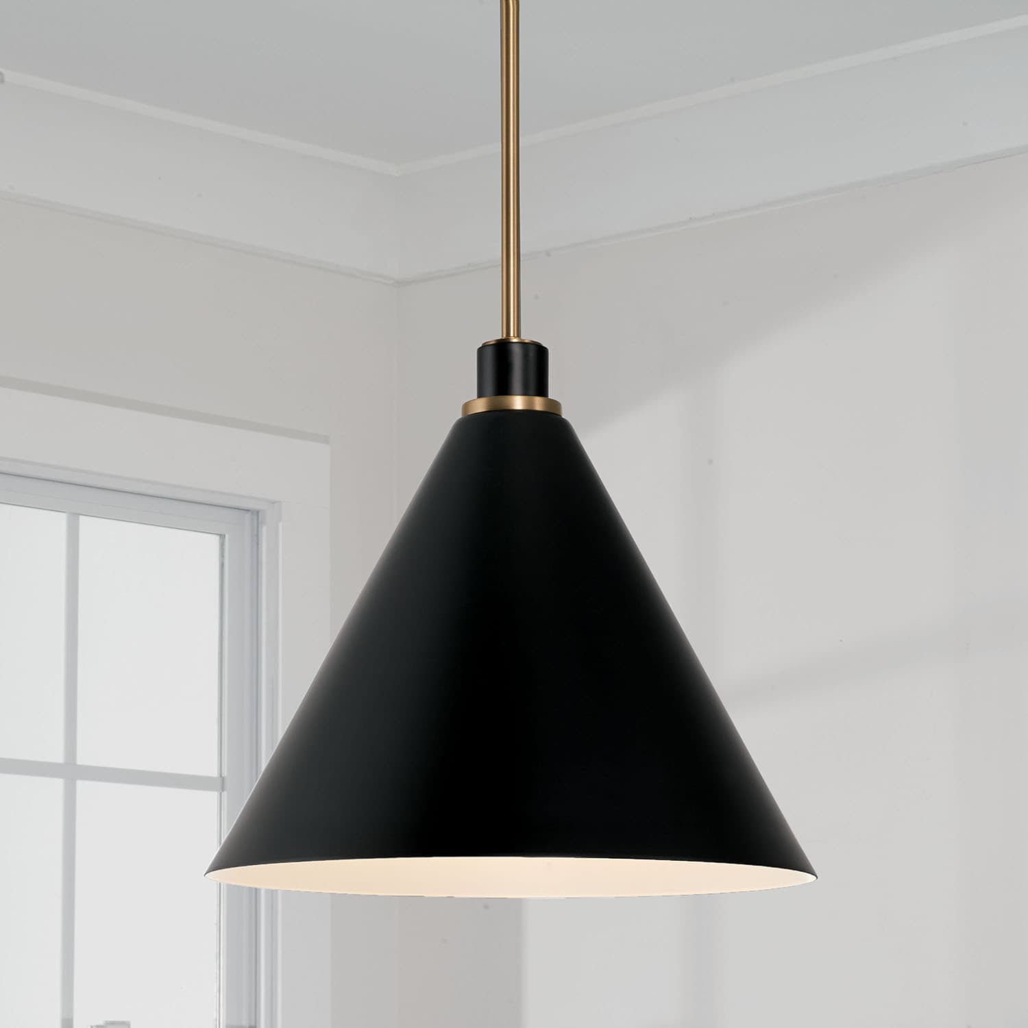 Barrett 1 Light Pendant in Aged Brass and Black-img-1